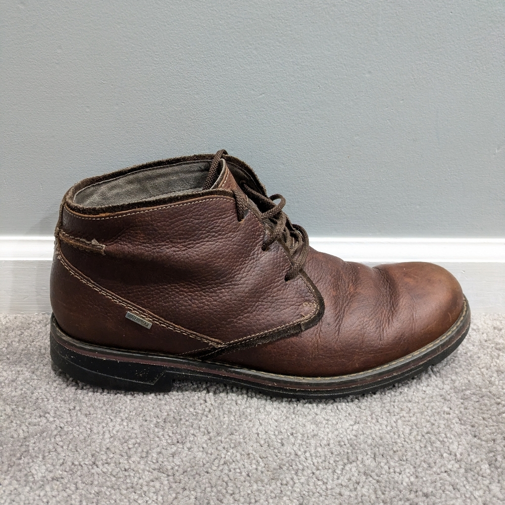 Clarks 15103 Men's Brown Leather Lace Up Chukka Boots Shoes Waterproof Size 12